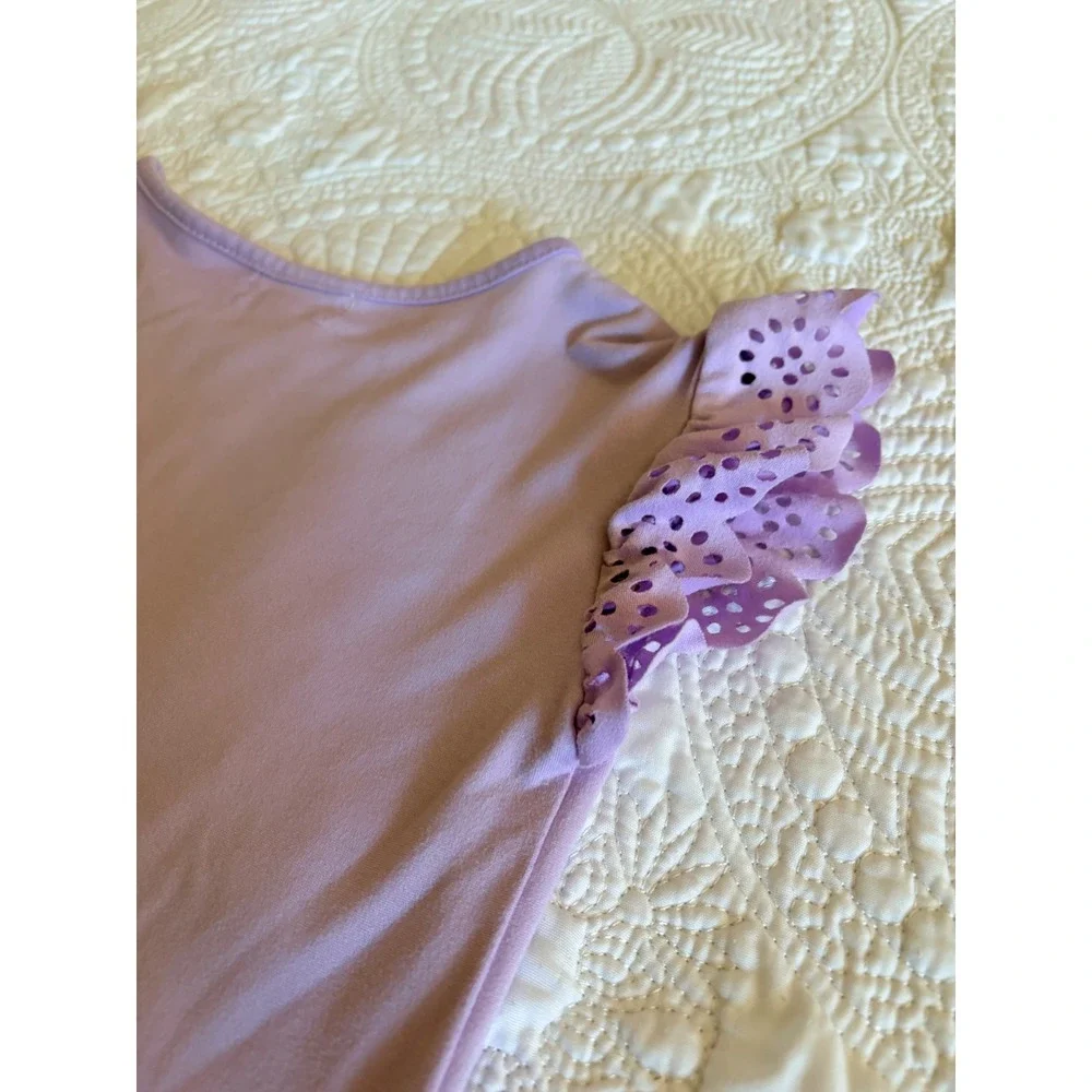 btween Toddler Girls Matching Short Set Lilac Purple Butterfly Floral Size 4T
